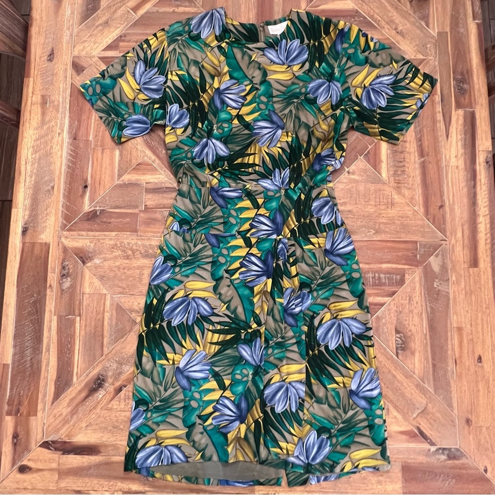 Vintage Silk Dress Midi Sz 6 BARRIE PACE LTD. Hong Kong